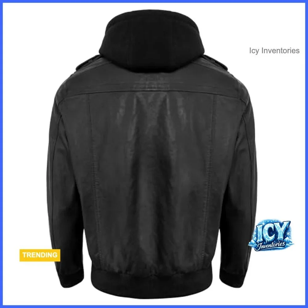 N/A hooded leather